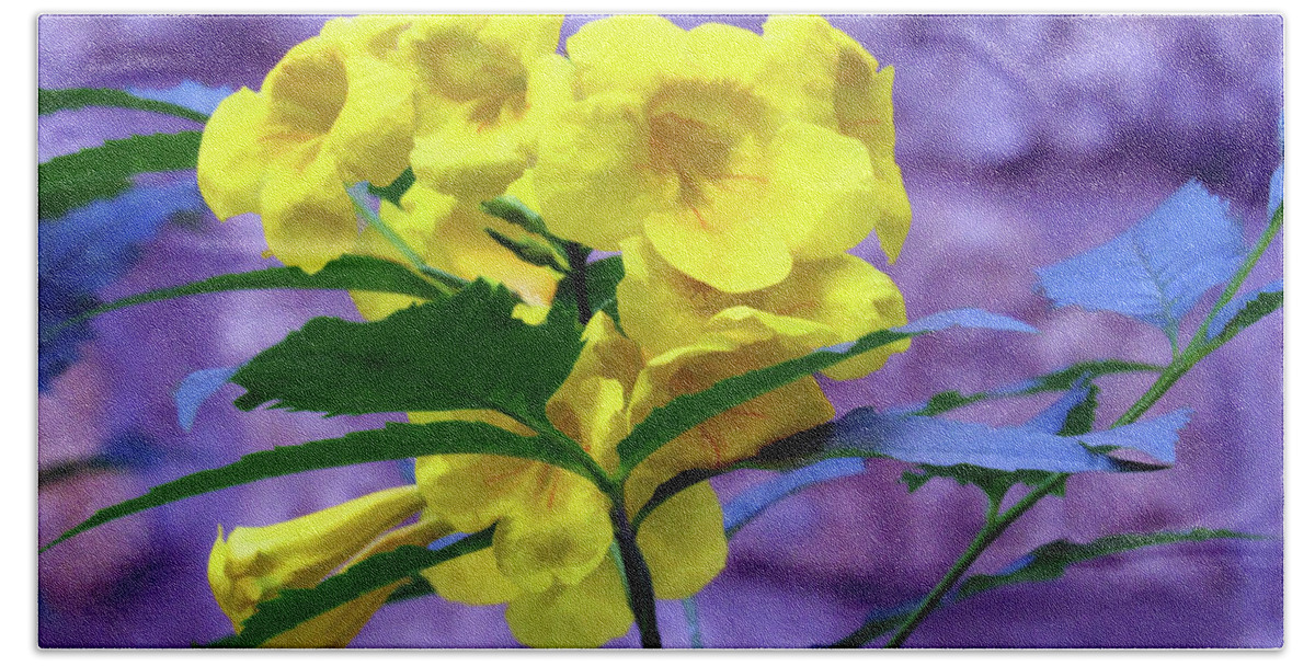 Yellow Flower Beach Towel featuring the photograph Yellow Flower by Roberta Byram