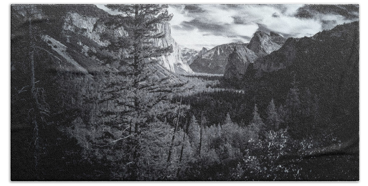 Yosemite Beach Towel featuring the photograph Yosemite in Black and White by James Bethanis