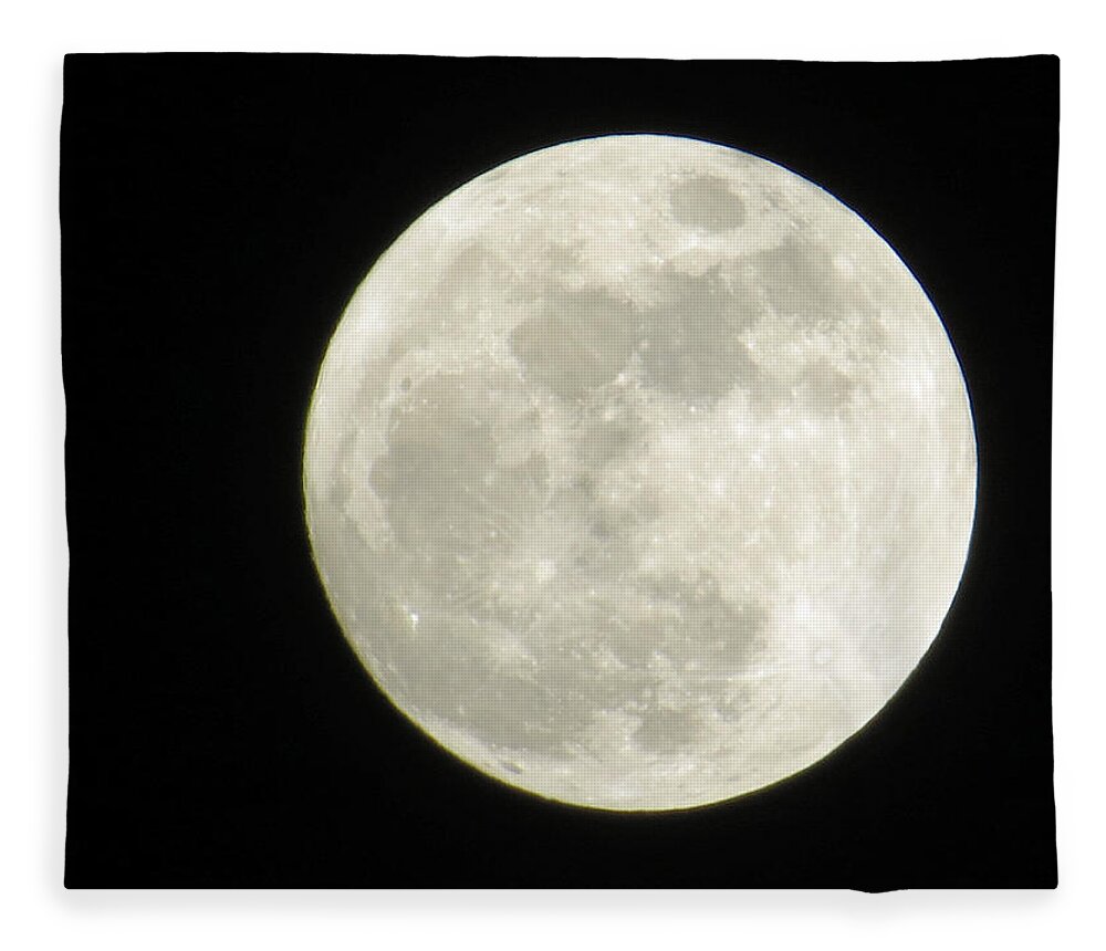 Space Fleece Blanket featuring the photograph A Winter'sFullmoon over GA by Aaron Martens