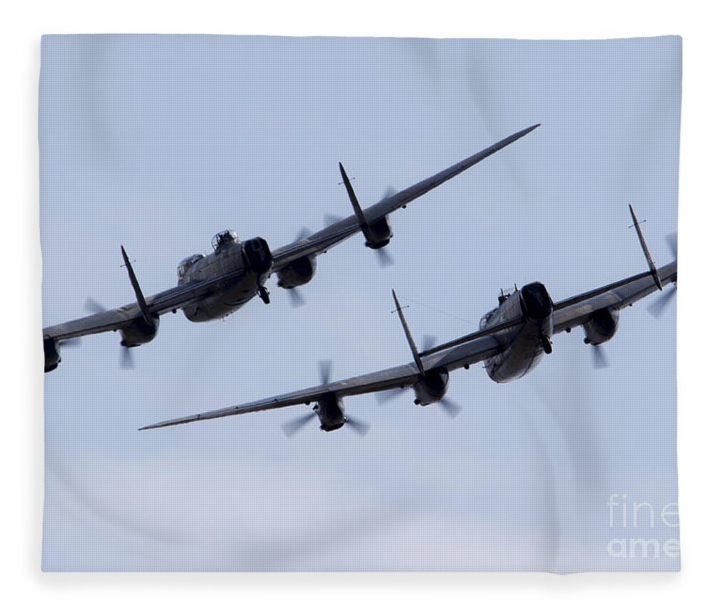 Avro Fleece Blanket featuring the photograph Lancaster Moment by Airpower Art