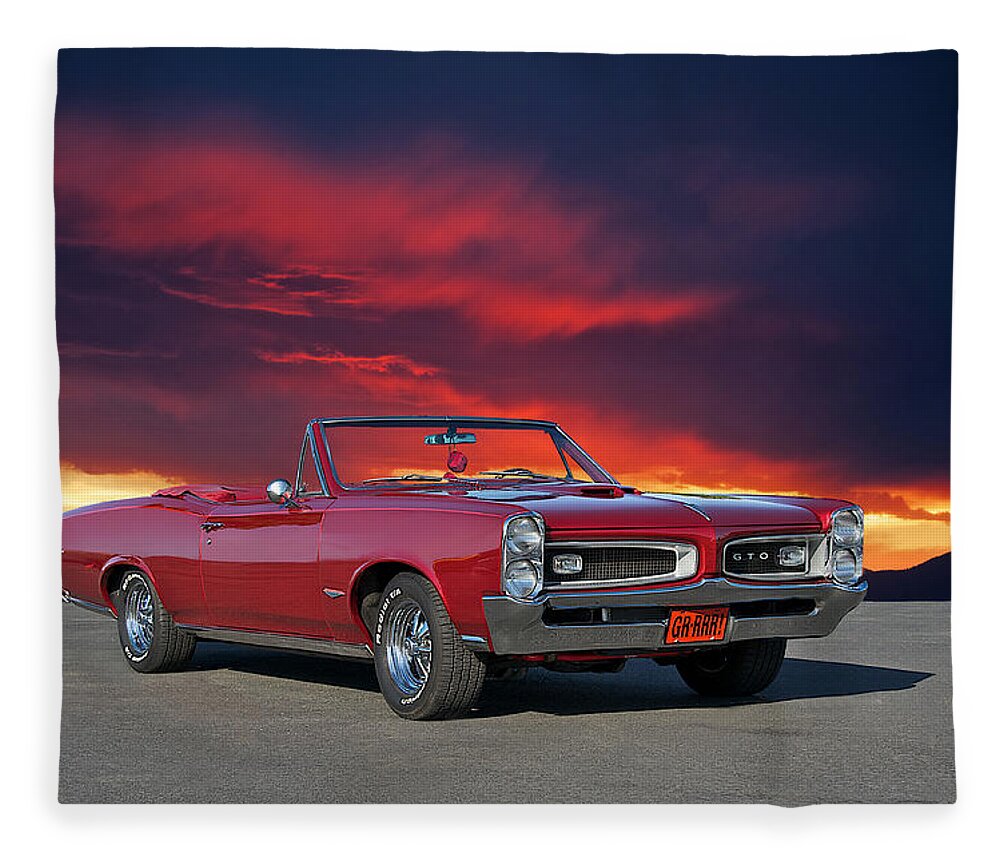 Alloy Fleece Blanket featuring the photograph 1966 Pontiac GTO Convertible by Dave Koontz