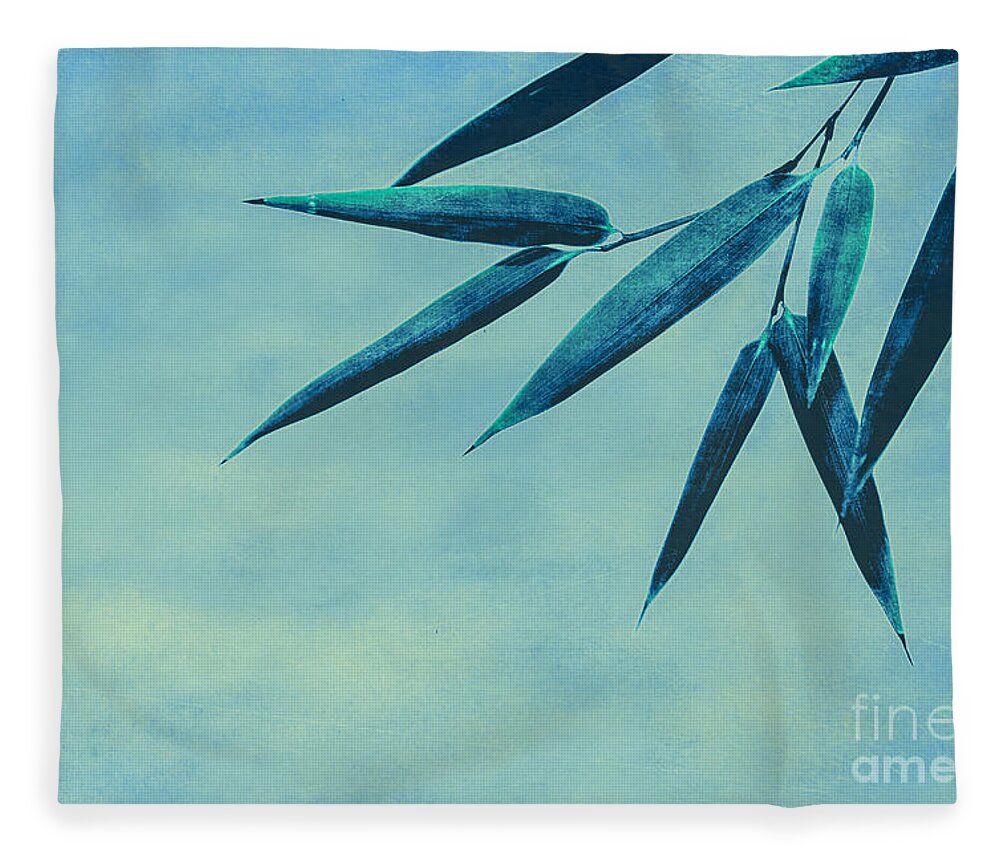 Asia Fleece Blanket featuring the photograph Bamboo - Blue #1 by Hannes Cmarits