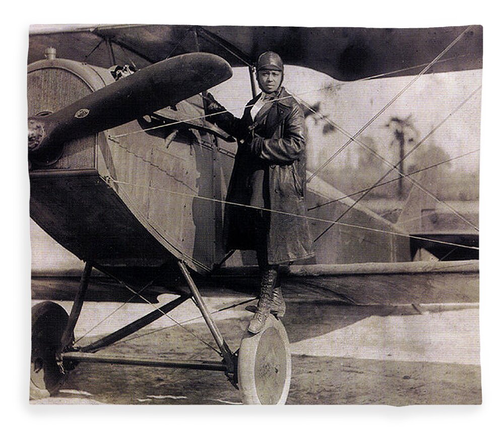 Aviation Fleece Blanket featuring the photograph Bessie Coleman, American Aviator by Science Source