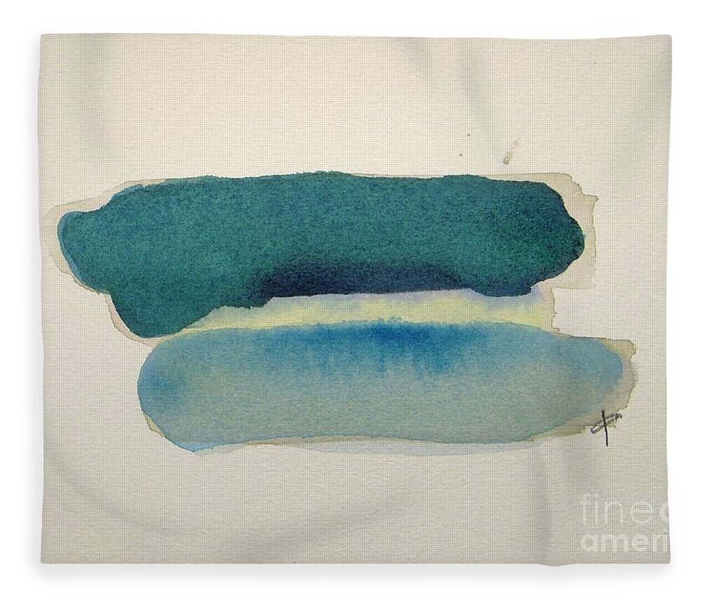 Abstract Fleece Blanket featuring the painting Blue Rain by Vesna Antic