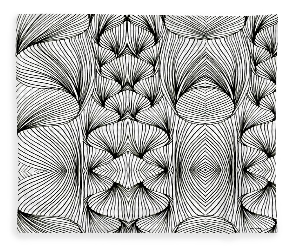 Spiral Fleece Blanket featuring the digital art Braids by Rafael Salazar