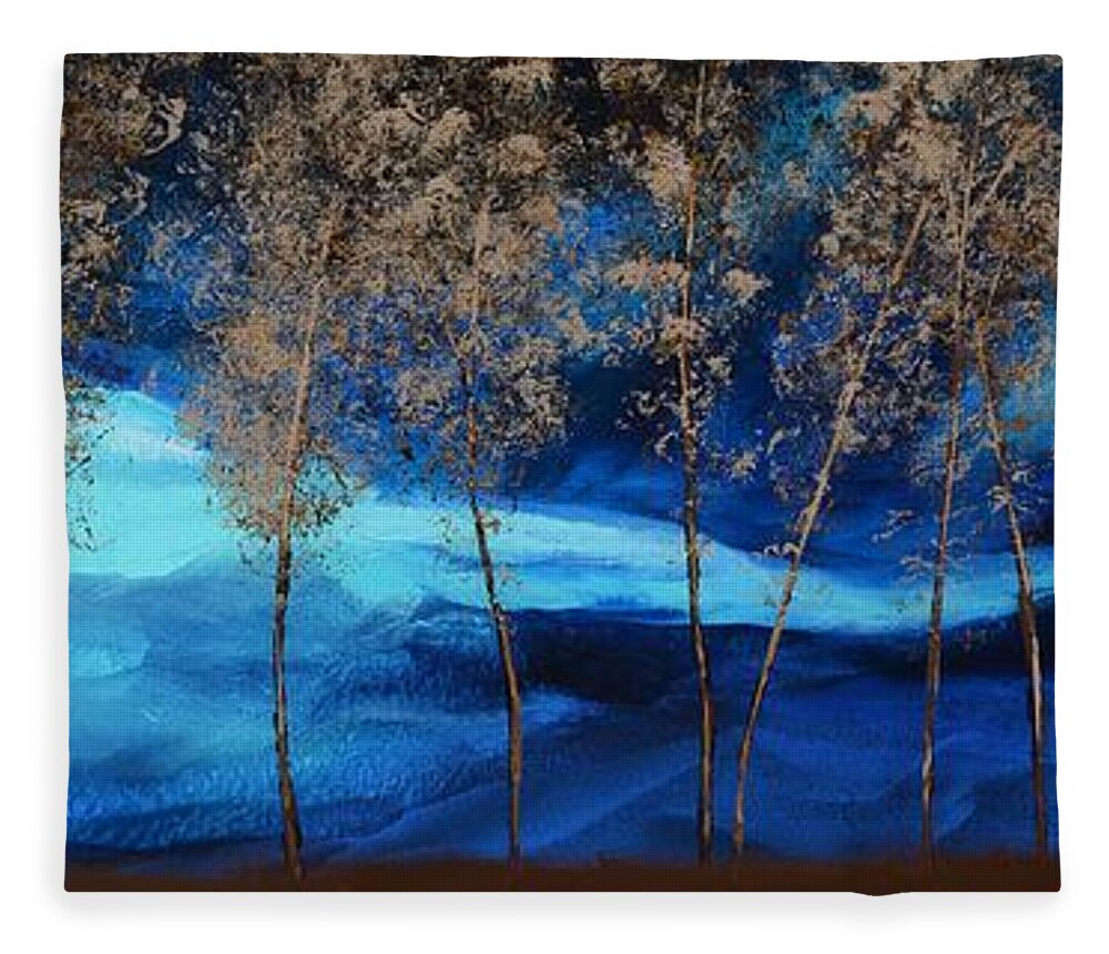 Storm Fleece Blanket featuring the painting Brewing Storm by Linda Bailey