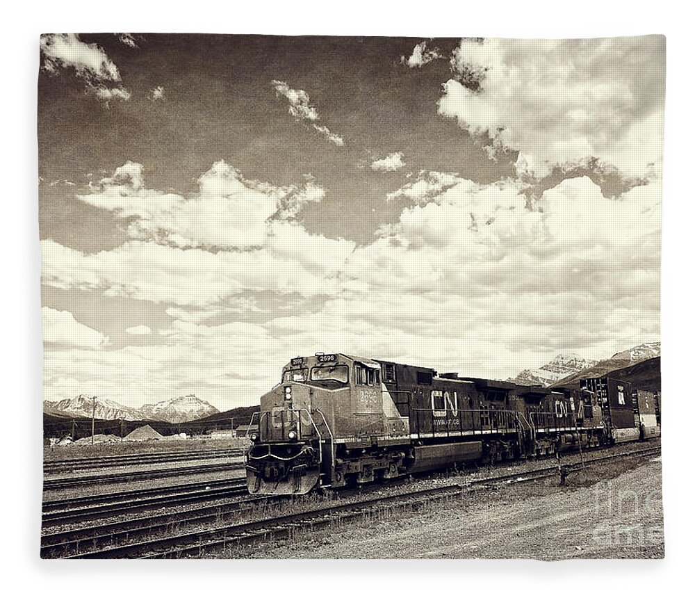 Photography Fleece Blanket featuring the photograph Canada Rail #1 by Ivy Ho