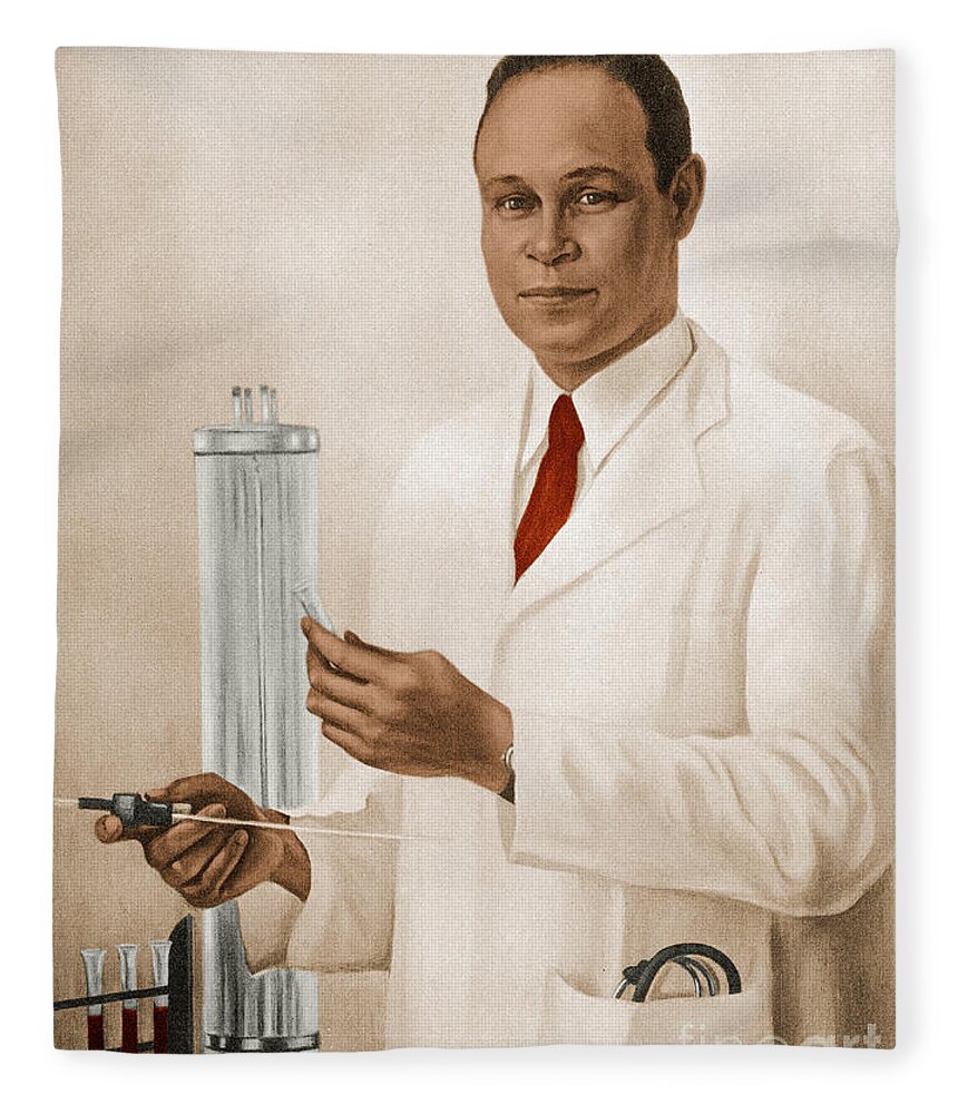 Science Fleece Blanket featuring the photograph Charles R. Drew #1 by Science Source