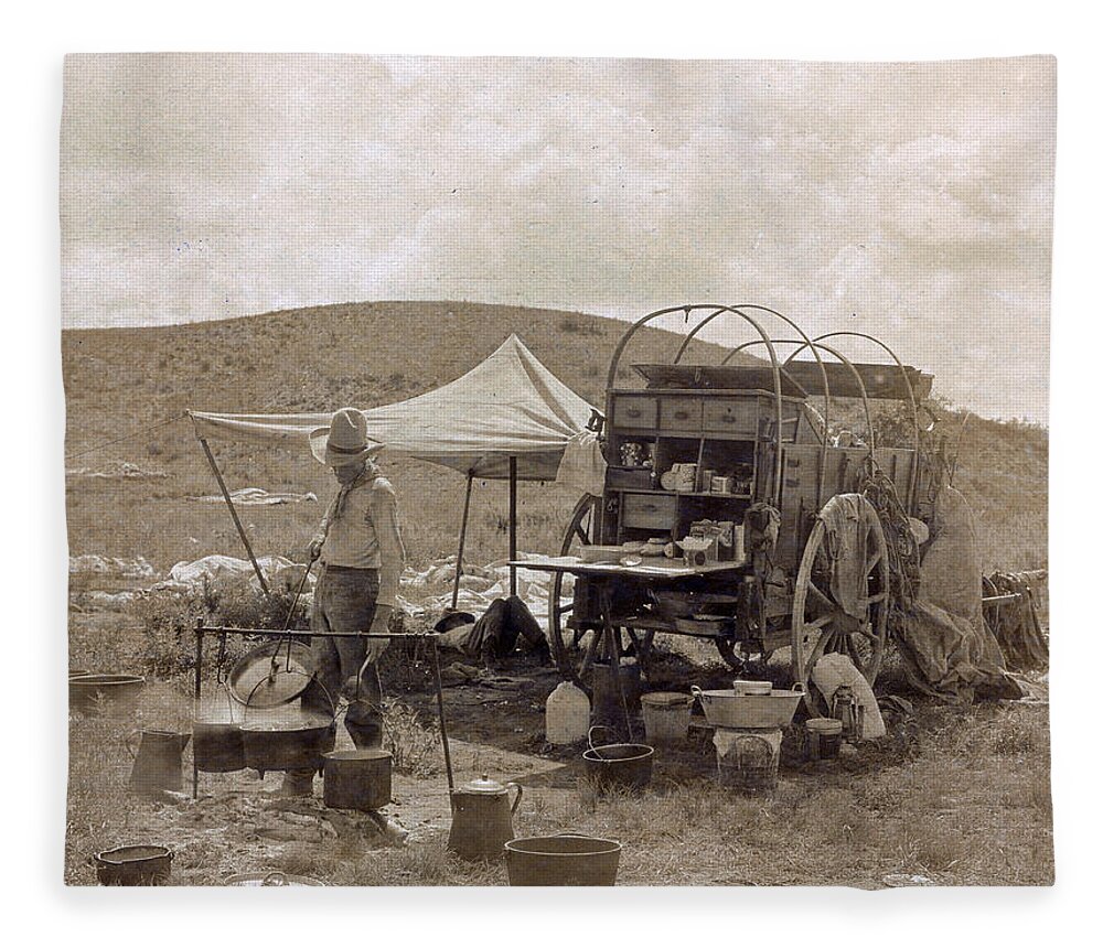 Occupation Fleece Blanket featuring the photograph Chuckwagon, 1907 #1 by Science Source