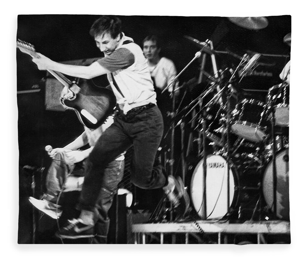 Pete Townshend Fleece Blanket featuring the photograph Classic Pete Jump by Jurgen Lorenzen