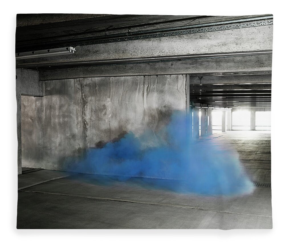 Copenhagen Fleece Blanket featuring the photograph Colored Smoke In An Industrial #1 by Henrik Sorensen