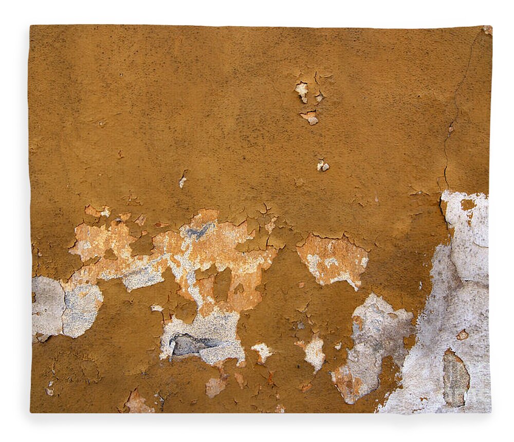 Plaster Fleece Blanket featuring the photograph Cracked Stucco - Grunge Background #1 by Michal Boubin