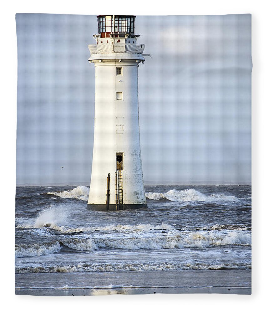 Storm Fleece Blanket featuring the photograph Fort Perch Lighthouse by Spikey Mouse Photography