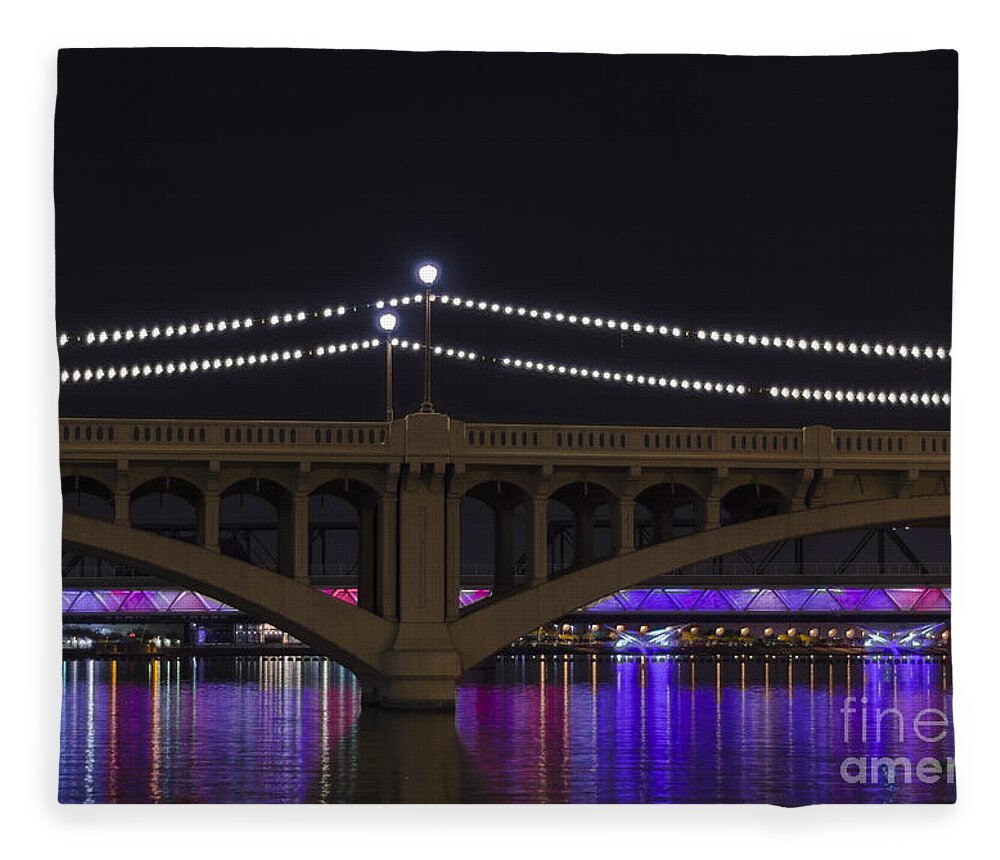 Arizona Fleece Blanket featuring the photograph Four Bridges And A Lake by Tamara Becker
