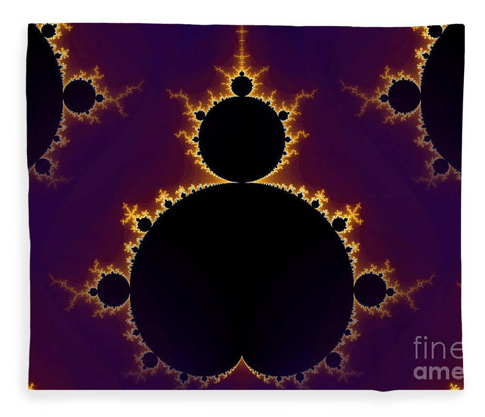 Fractal Fleece Blanket featuring the digital art Fractal Mandelbrot #1 by Henrik Lehnerer