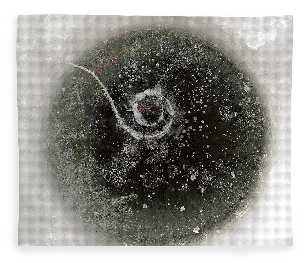 Ice Fleece Blanket featuring the photograph Ice fishing hole by Steven Ralser