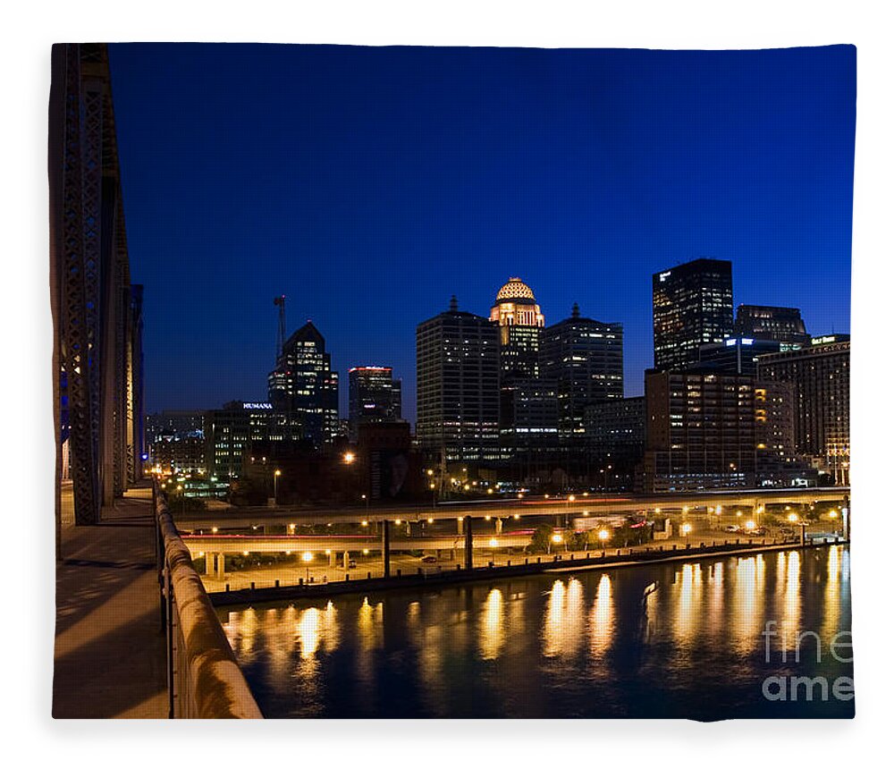 Louisville, Kentucky Fleece Blanket by David Davis - Science