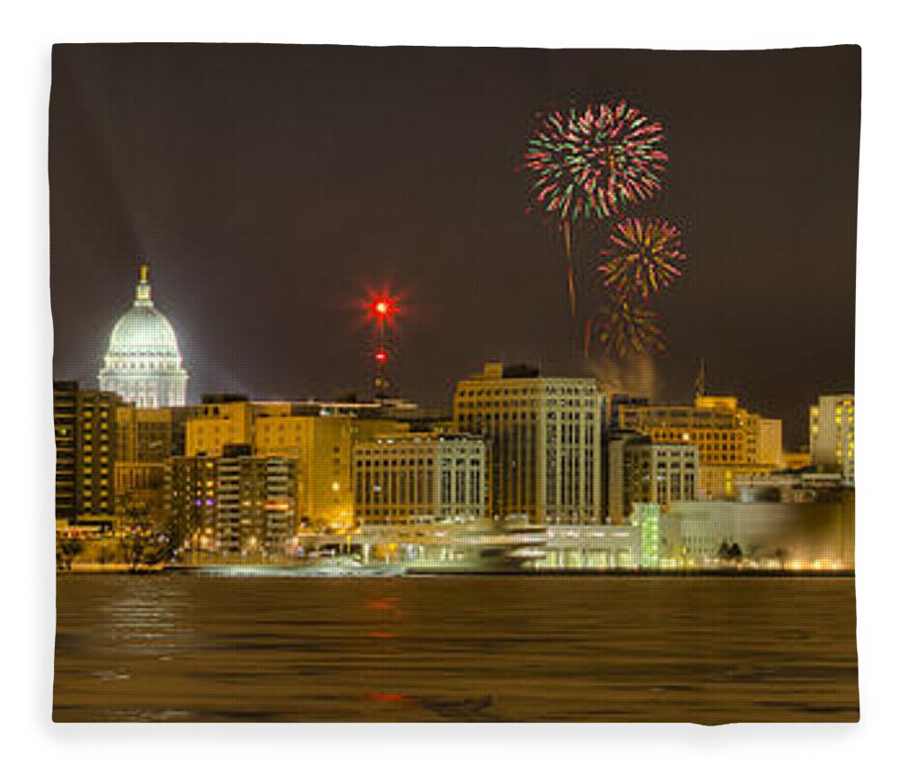 Capitol Fleece Blanket featuring the photograph Madison New Years Eve by Steven Ralser