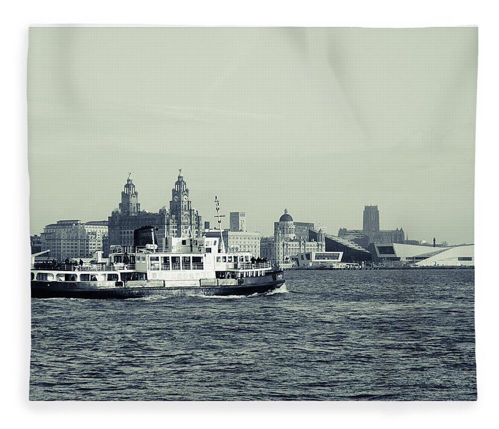 Liverpool Museum Fleece Blanket featuring the photograph Mersey Ferry by Spikey Mouse Photography