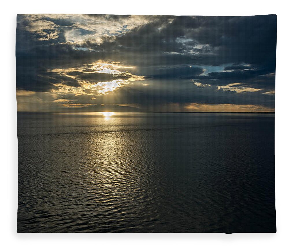 Alaska Fleece Blanket featuring the photograph Midnight Sun Over Mount Susitna #1 by Andrew Matwijec