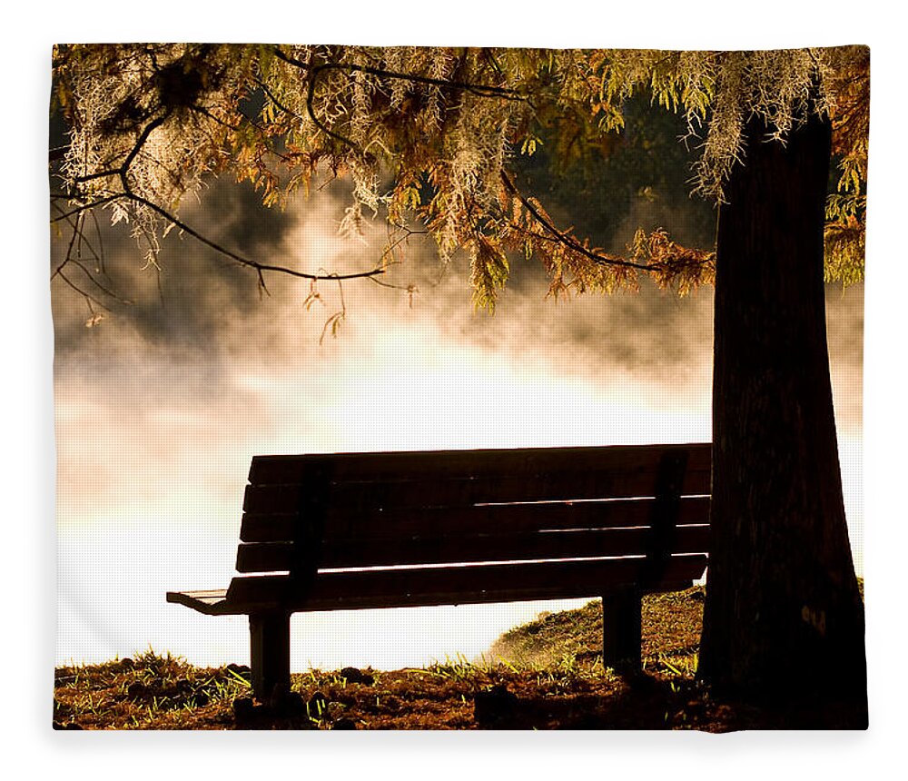 Alexander Springs Fleece Blanket featuring the photograph Morning Mist at the Spring #1 by Stefan Mazzola
