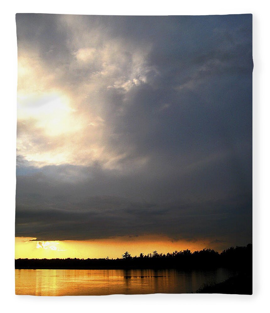 Landscape Fleece Blanket featuring the photograph Mountain Lake Sunset Pocono Region Pennsylvania #4 by A Macarthur Gurmankin