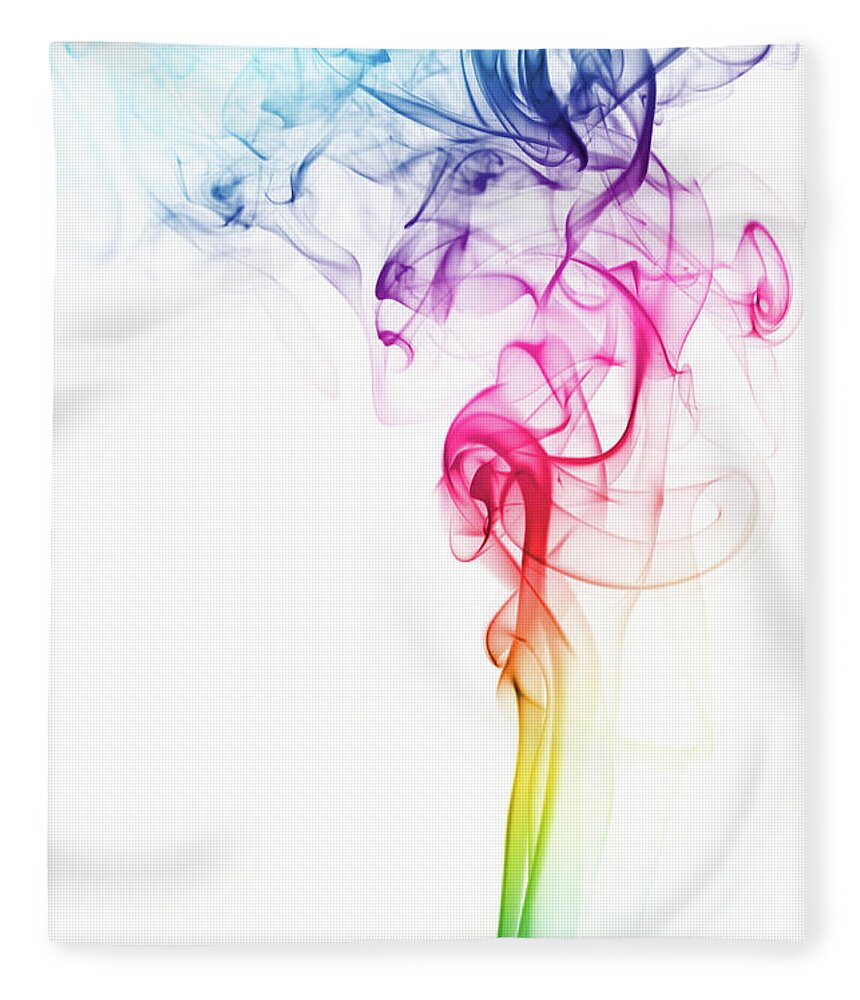 Curve Fleece Blanket featuring the photograph Multicolored Smoke #1 by Gm Stock Films