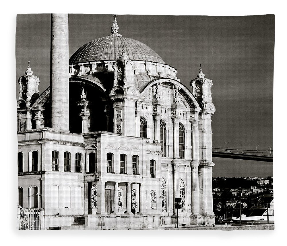 Istanbul Fleece Blanket featuring the photograph Ortakoy by Shaun Higson