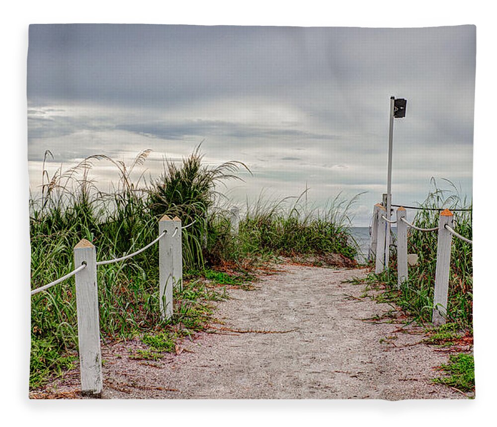 Pathway Fleece Blanket featuring the photograph Pathway to the Beach #2 by Robert Bellomy