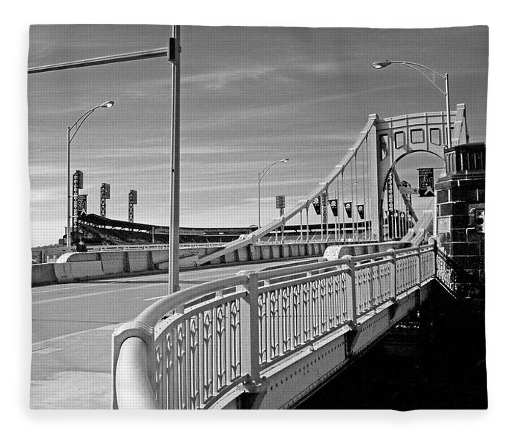 Allegheny Fleece Blanket featuring the photograph Pittsburgh - Roberto Clemente Bridge #1 by Frank Romeo