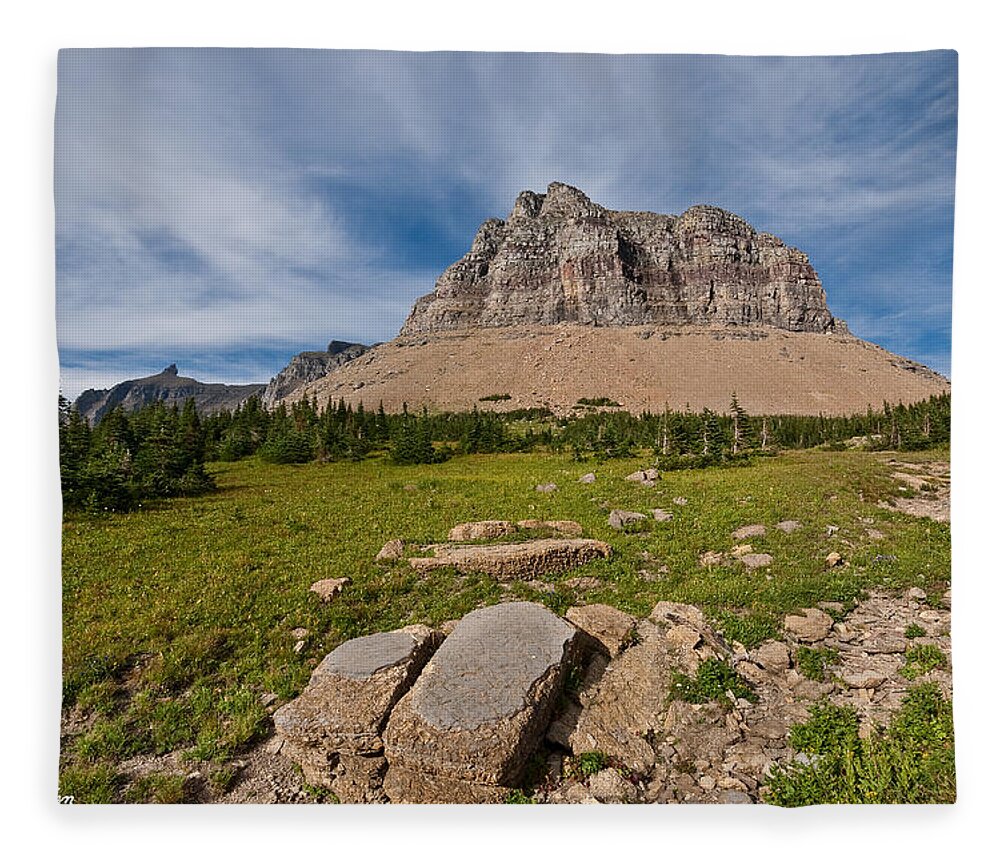 Alpine Fleece Blanket featuring the photograph Pollock Mountain from Logan Pass by Jeff Goulden