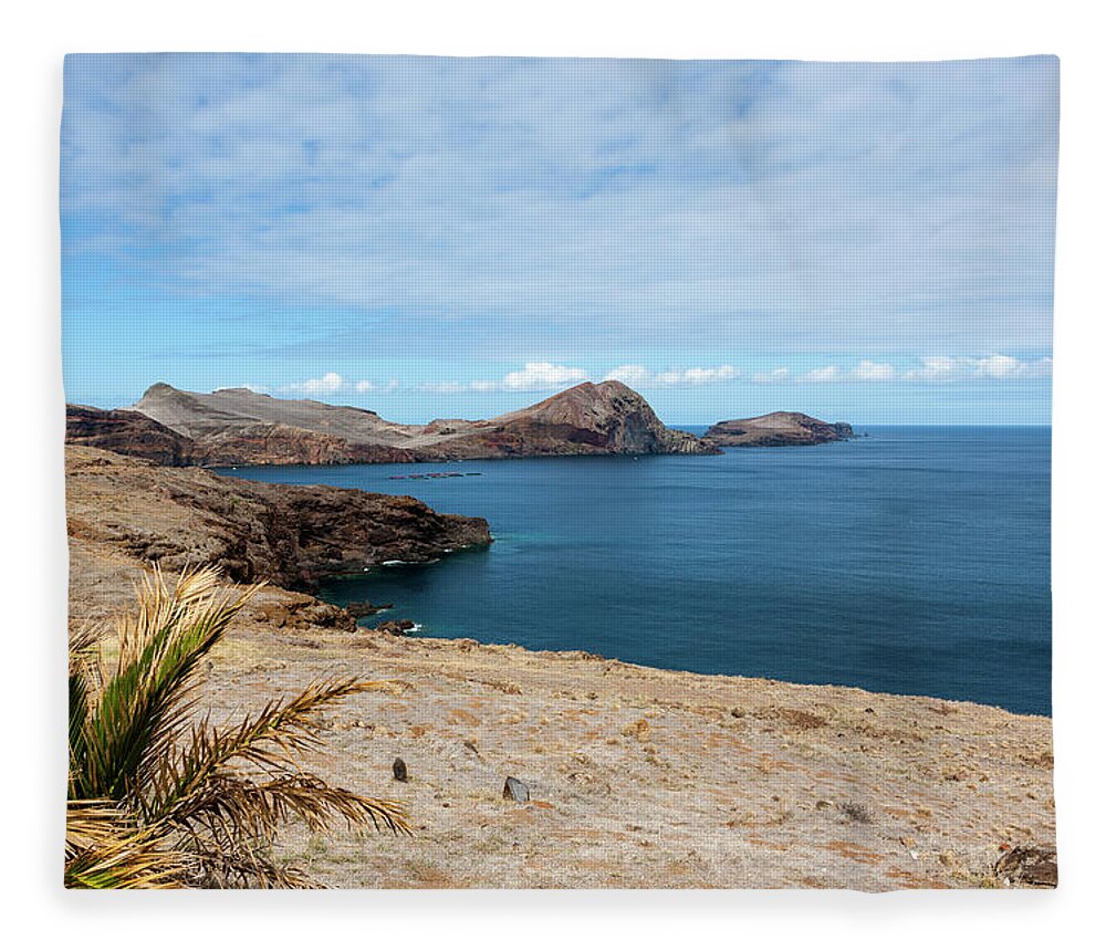 Tranquility Fleece Blanket featuring the photograph Portugal, View Of Volcanic Peninsula Of #1 by Westend61