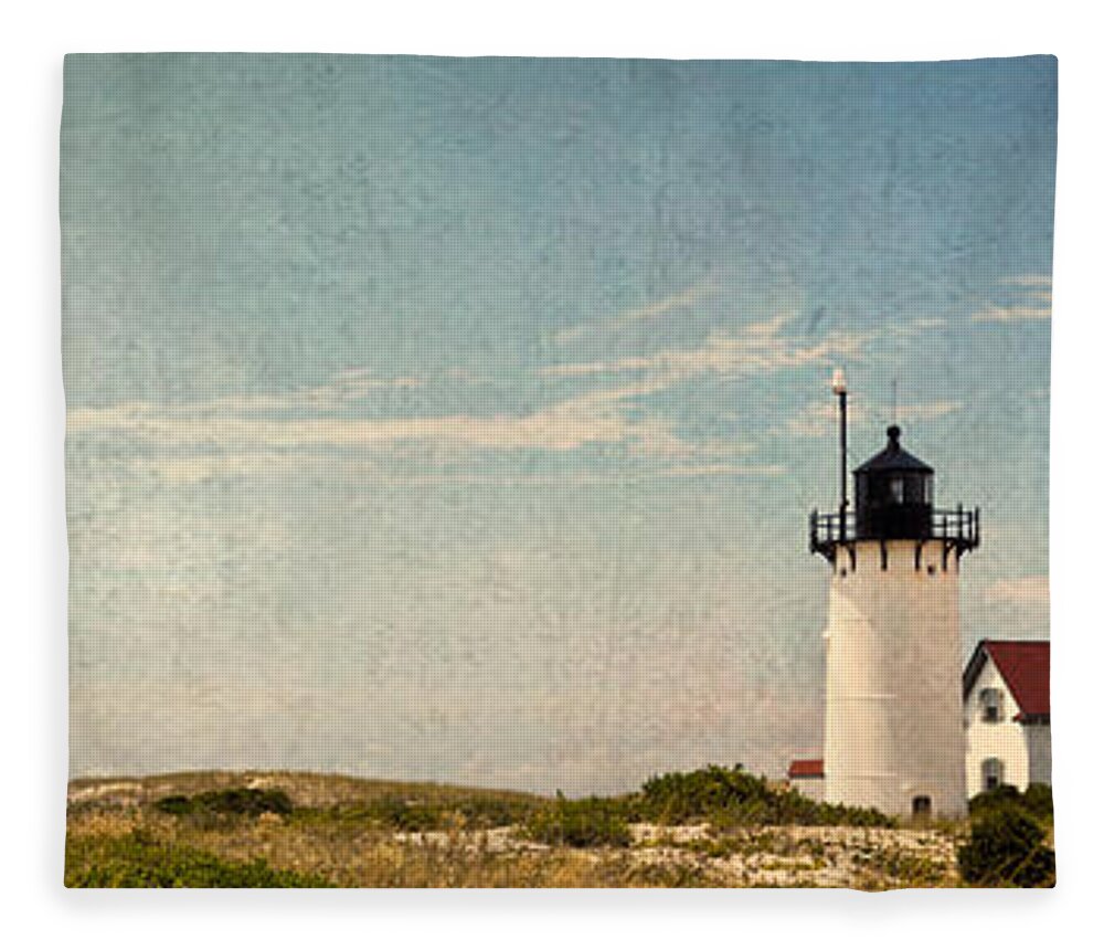 Race Point Light Fleece Blanket featuring the photograph Race Point Light #1 by Bill Wakeley