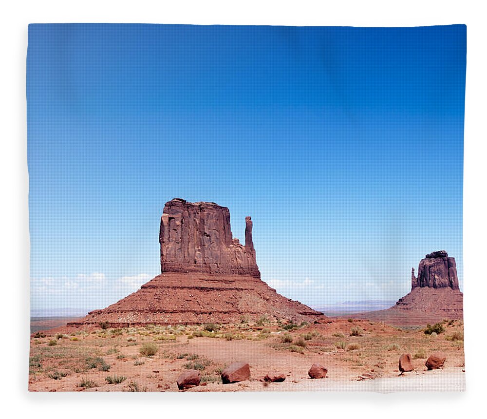 Scenics Fleece Blanket featuring the photograph Rock On Monument Valley #1 by Marcomarchi