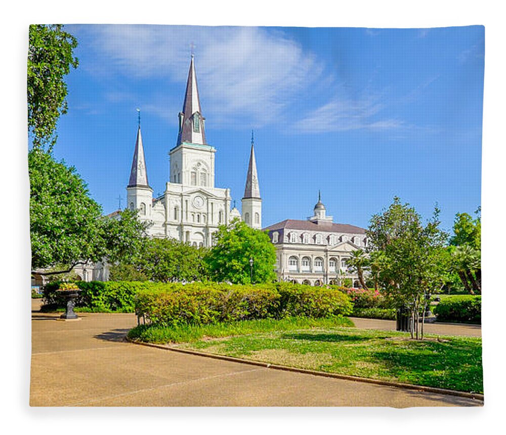 Architecture Fleece Blanket featuring the photograph Saint Louis Cathedral #1 by Raul Rodriguez