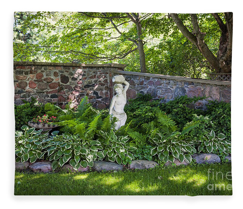 Garden Fleece Blanket featuring the photograph Shady perennial garden 1 by Elena Elisseeva