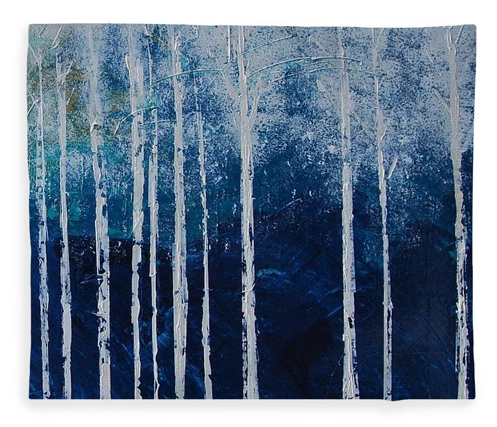 Snow Fleece Blanket featuring the painting Shivver by Linda Bailey