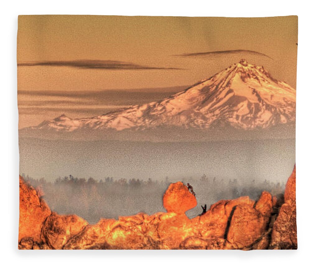 Tranquility Fleece Blanket featuring the photograph Smith Rock, Oregon #1 by Image By Nonac digi For The Green Man