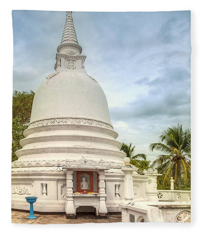 Temple Fleece Blanket featuring the photograph temple complex at the tropical island Sri Lanka #1 by Gina Koch