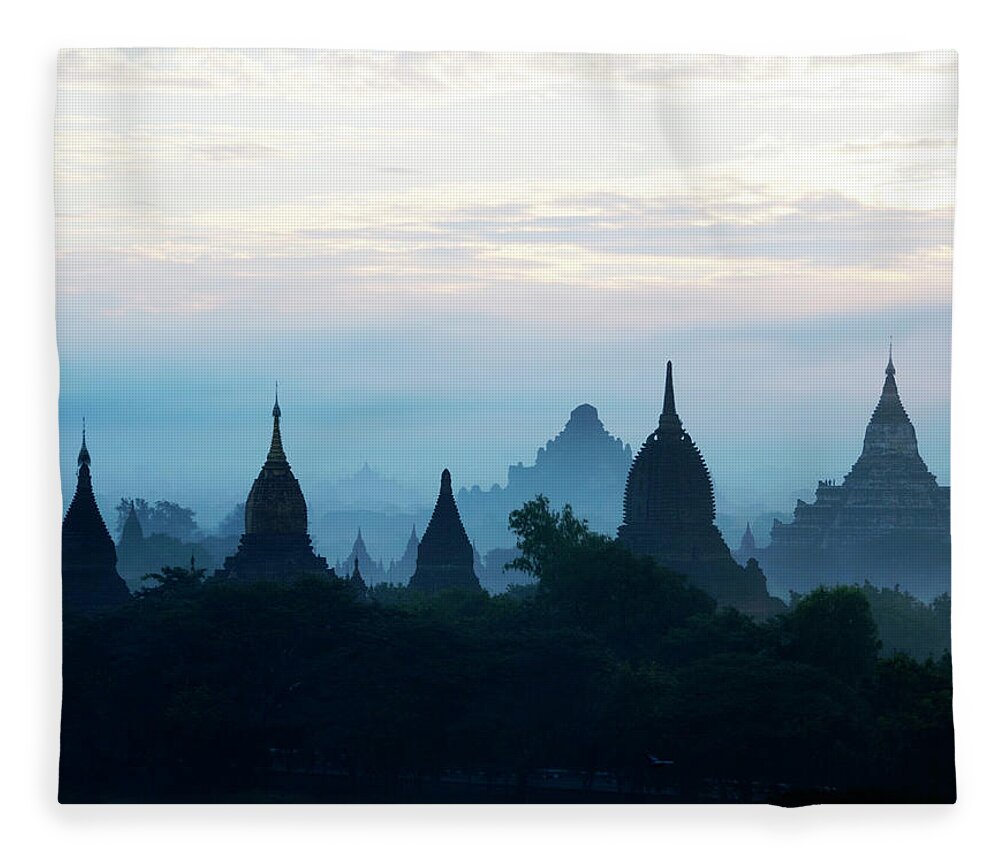 Southeast Asia Fleece Blanket featuring the photograph Temples In Bagan, Myanmar #1 by Leontura