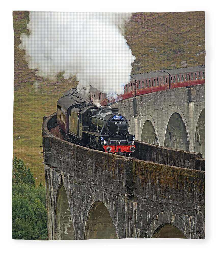 Jacobite Fleece Blanket featuring the photograph The Jacobite Steam Train #1 by Maria Gaellman
