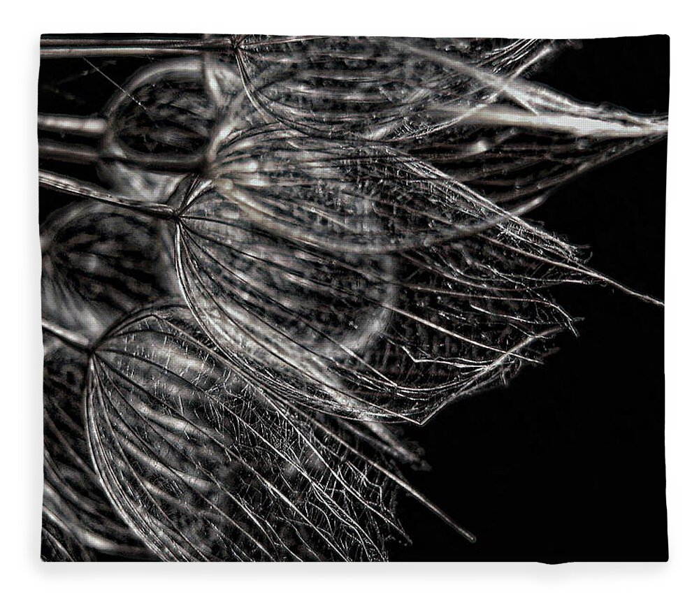 Flower Fleece Blanket featuring the photograph Silver Flowers by Dale Kauzlaric