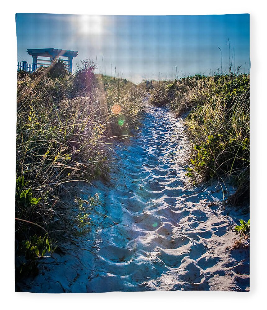 Blue Fleece Blanket featuring the photograph Wilmington coastal scene Wilmington North Carolina #1 by Alex Grichenko