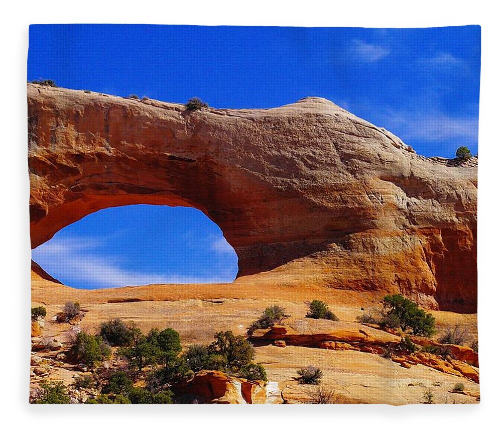 Arches Fleece Blanket featuring the photograph Wilsons Arch #2 by Jeff Swan