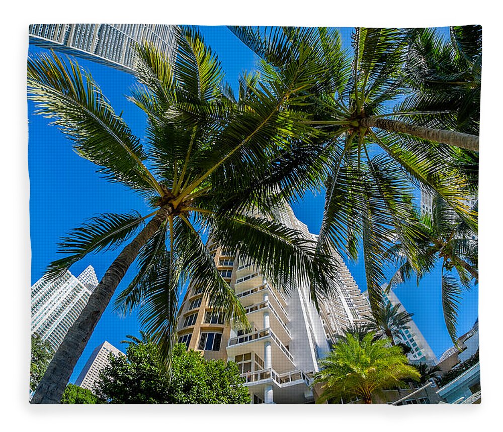 Architecture Fleece Blanket featuring the photograph Downtown Miami by Raul Rodriguez