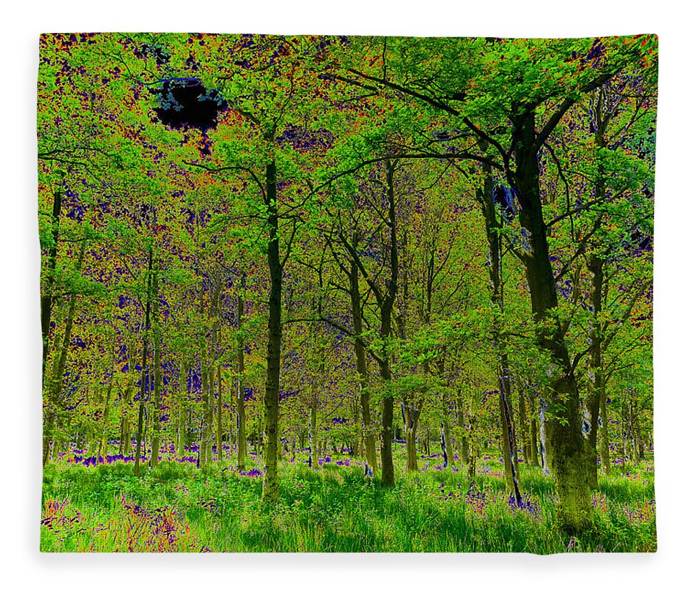 Tree Fleece Blanket featuring the digital art Forest Art #11 by David Pyatt