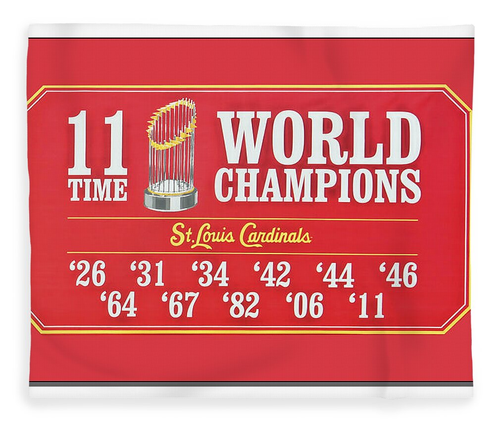 St. Louis Cardinals Fleece Blanket featuring the photograph 11 Time World Chapion Poster DSC01106 by Greg Kluempers