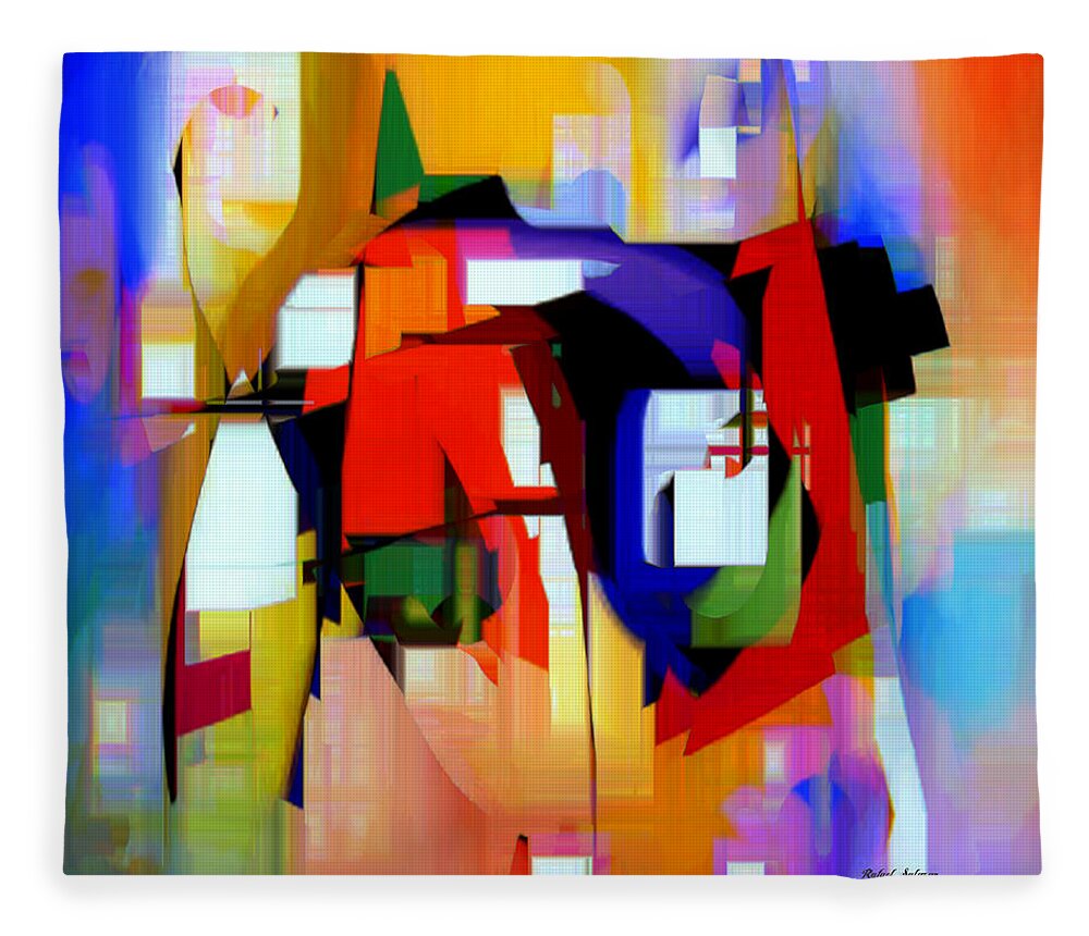 Abstract Fleece Blanket featuring the digital art Abstract Series IV by Rafael Salazar