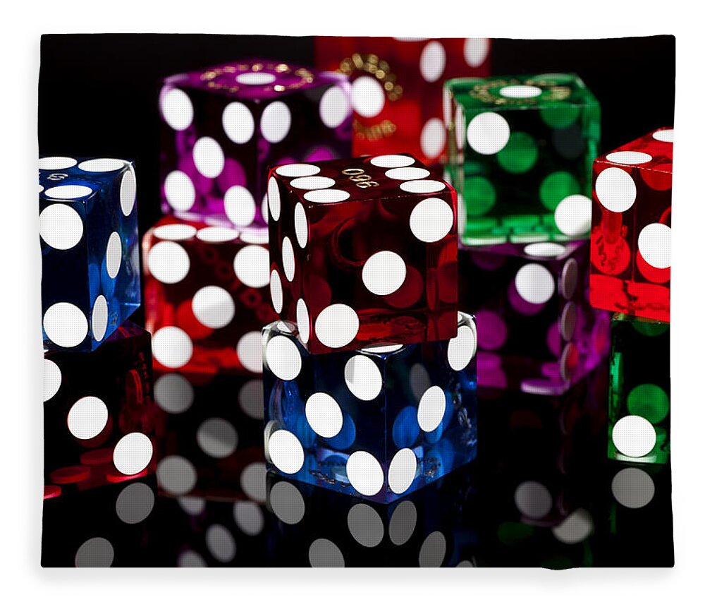 Dice Fleece Blanket featuring the photograph Colorful Dice #14 by Raul Rodriguez