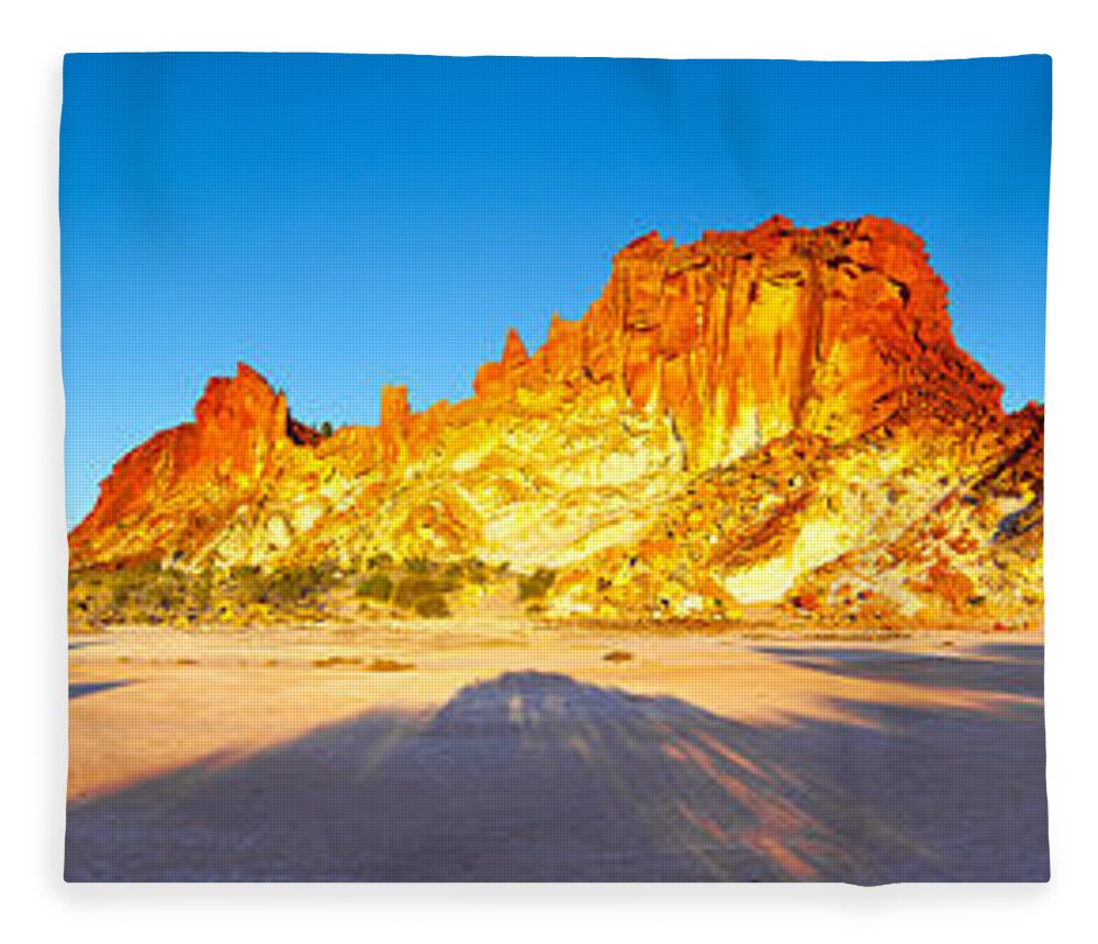 Rainbow Valley Outback Landscape Central Australia Australian Northern Territory Panorama Panoramic Clay Pan Dry Arid Fleece Blanket featuring the photograph Rainbow Valley #15 by Bill Robinson